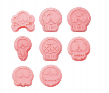 Halloween Pink Skull Silicone Cookie Mold HW-092